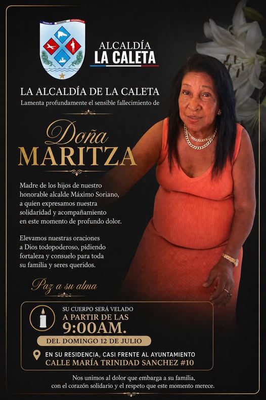 Fallece Doña Maritza, lamentan la Alcaldía de La Caleta y el alcalde Máximo Soriano